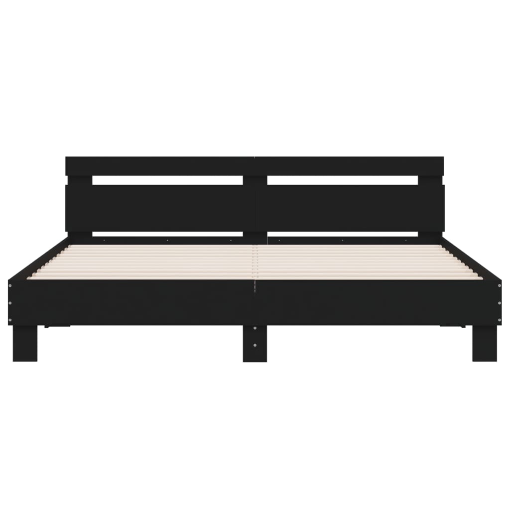 Bed Frame without Mattress Black 200x200 cm