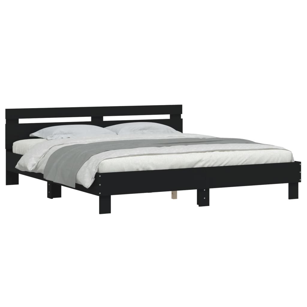 Bed Frame without Mattress Black 180x200 cm Super King