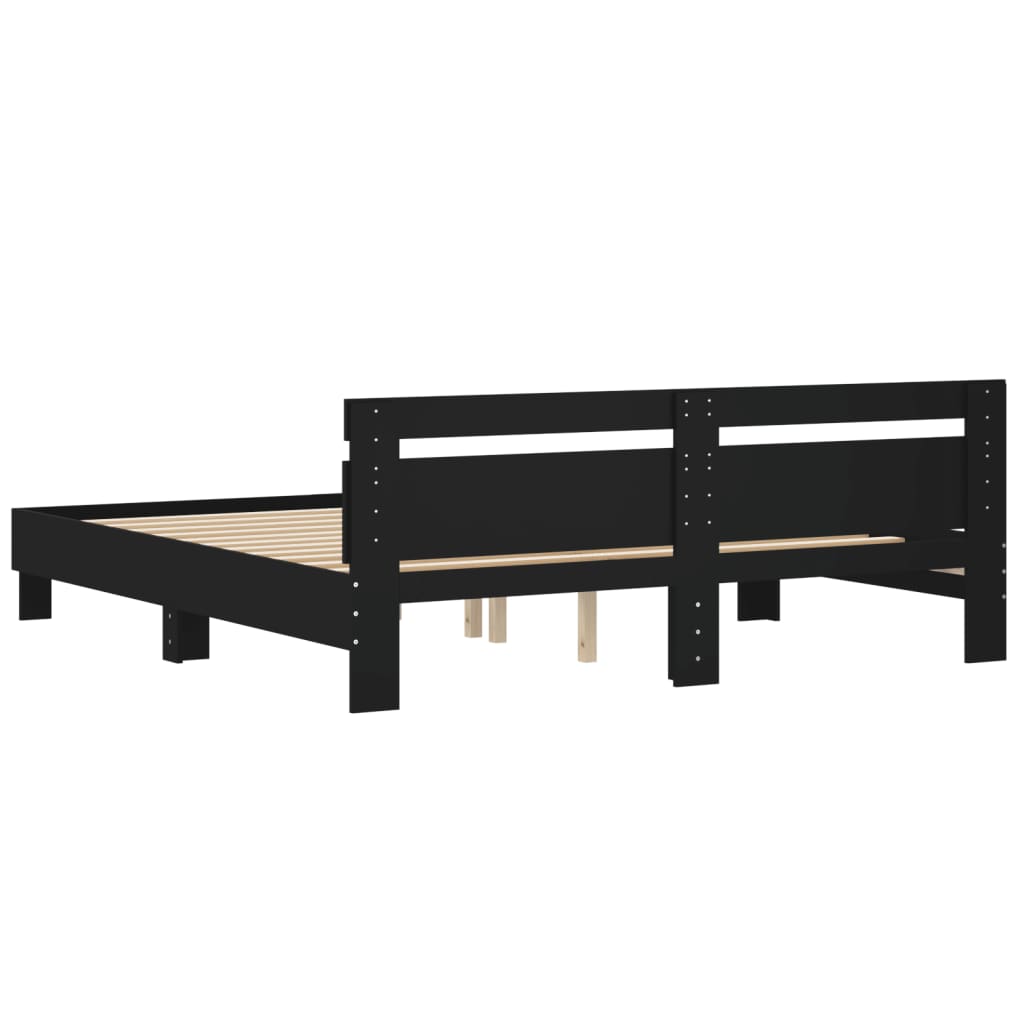 Bed Frame without Mattress Black 180x200 cm Super King