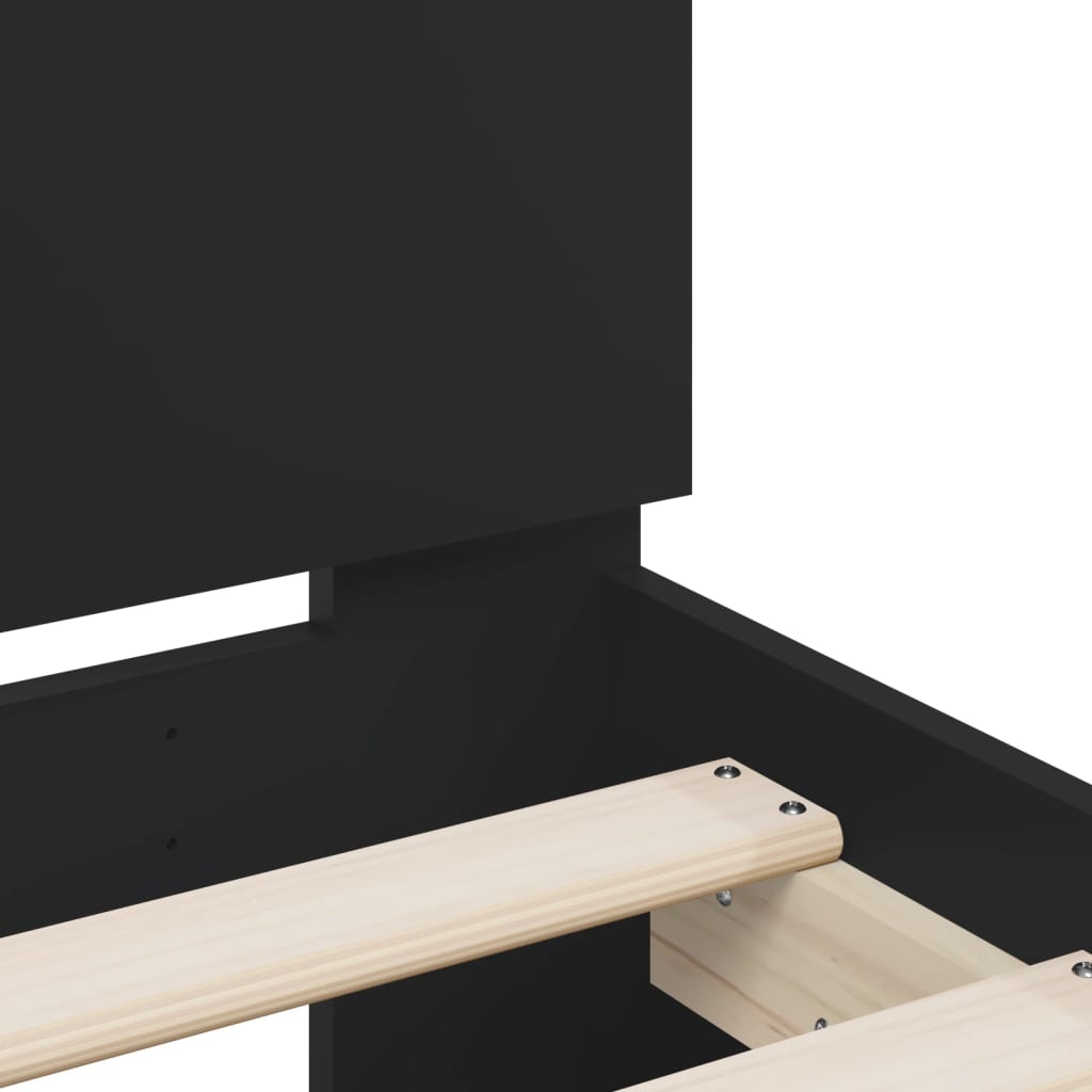 Bed Frame without Mattress Black 180x200 cm Super King