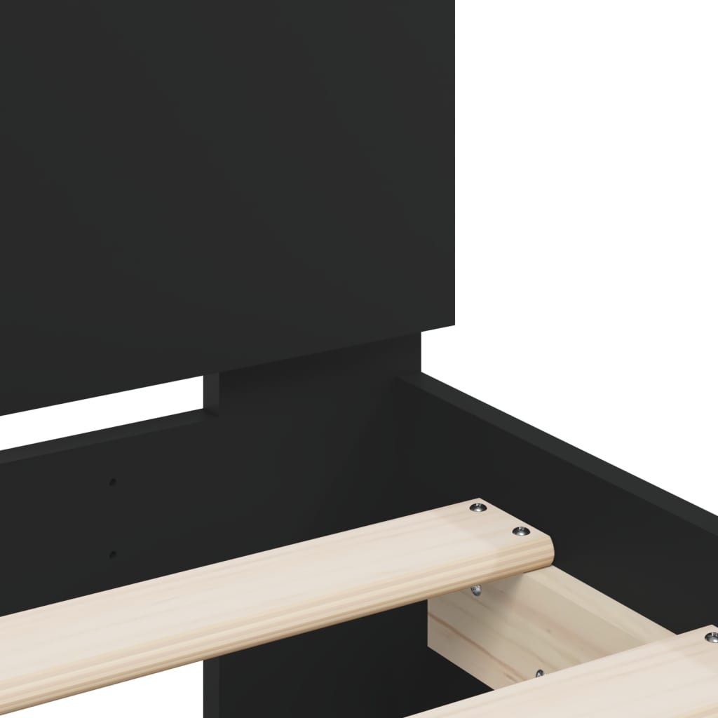 Bed Frame without Mattress Black 160x200 cm