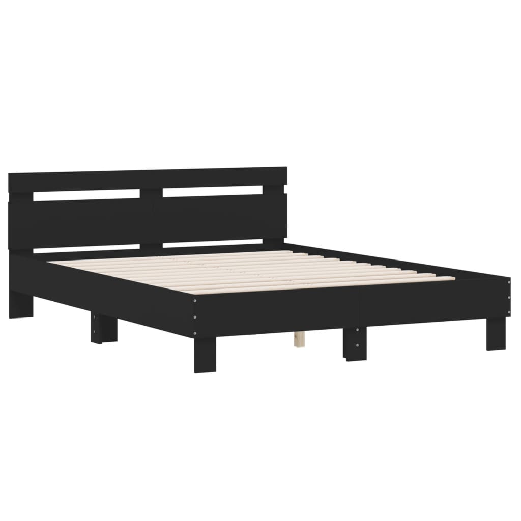 Bed Frame without Mattress Black 150x200 cm King Size