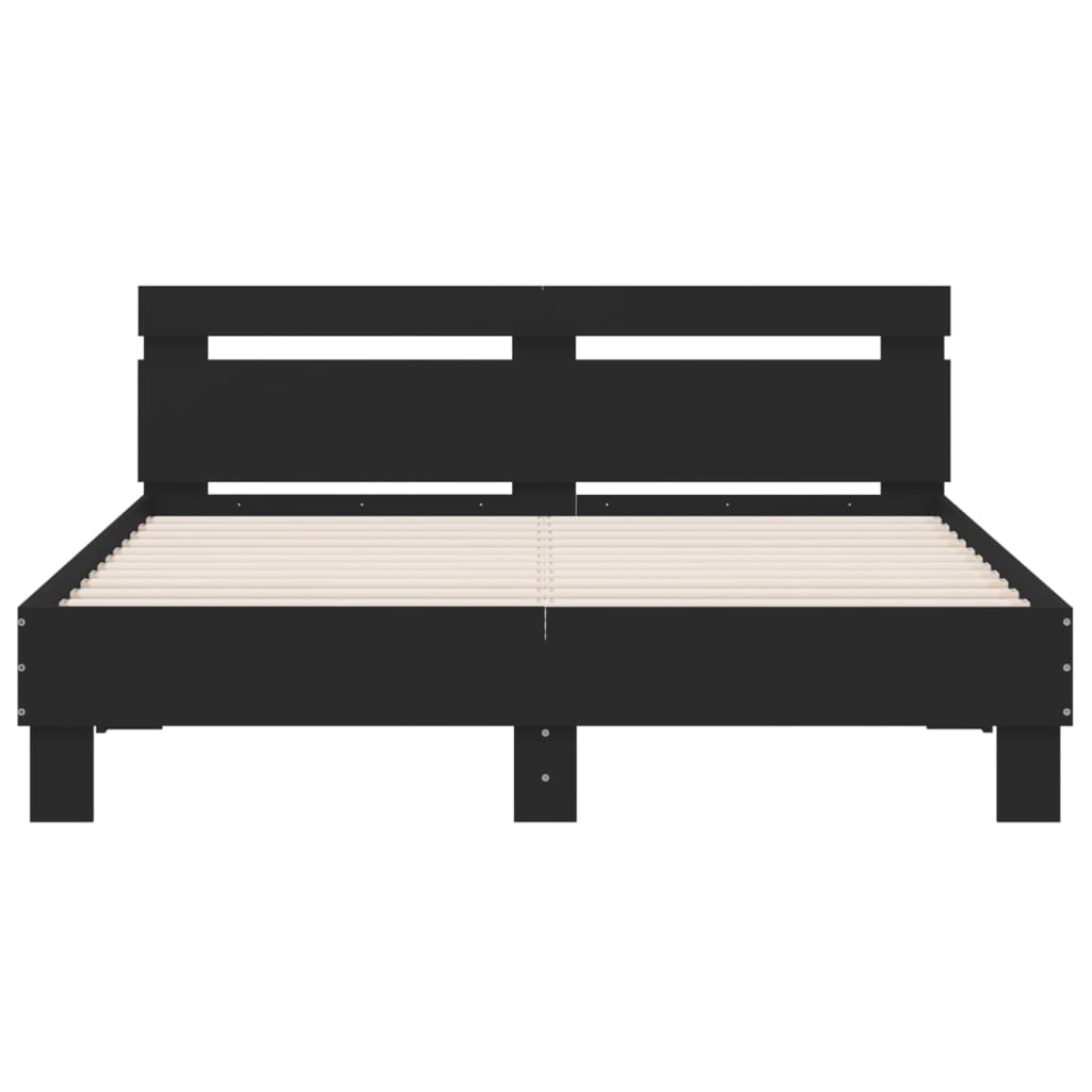 Bed Frame without Mattress Black 150x200 cm King Size