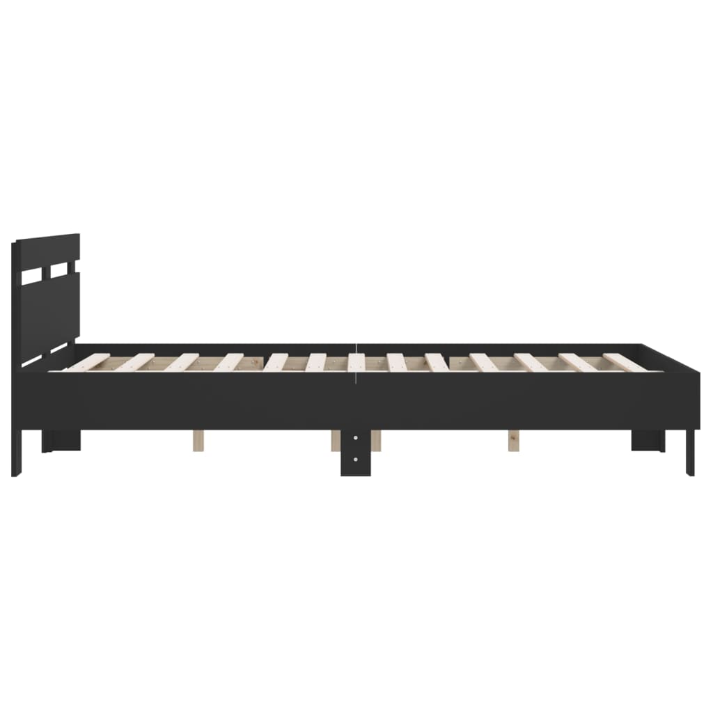 Bed Frame without Mattress Black 150x200 cm King Size
