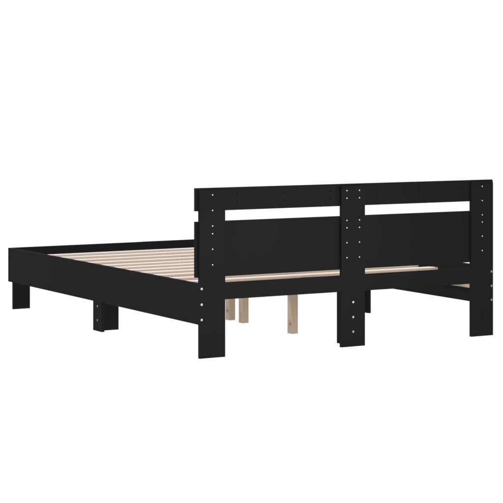Bed Frame without Mattress Black 150x200 cm King Size