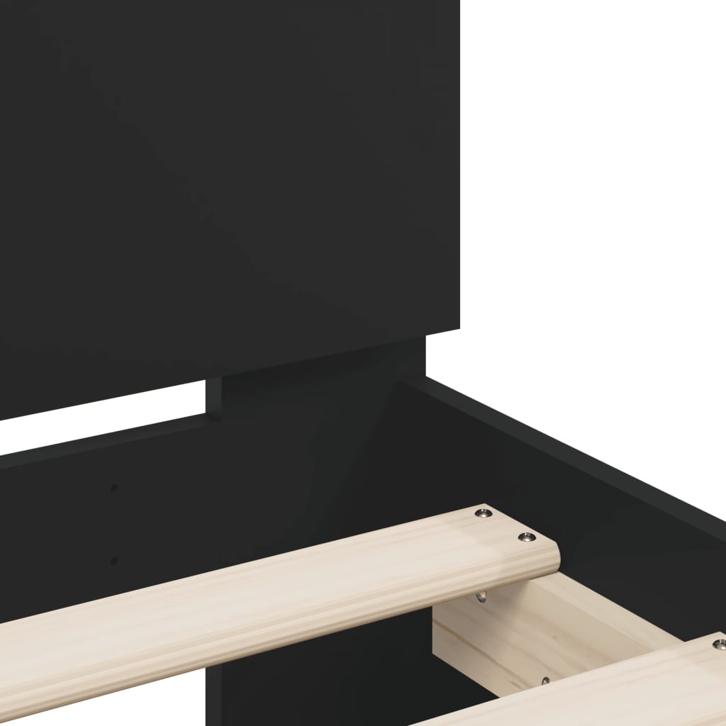 Bed Frame without Mattress Black 150x200 cm King Size