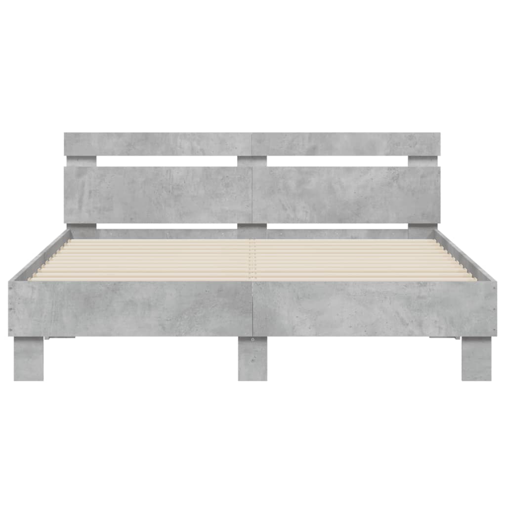 Bed Frame without Mattress Concrete Grey 150x200 cm King Size