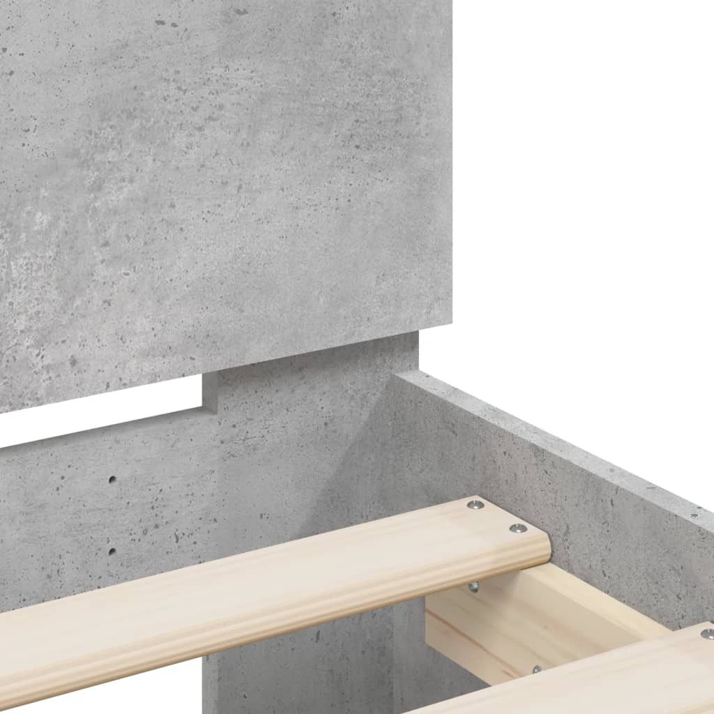Bed Frame without Mattress Concrete Grey 150x200 cm King Size