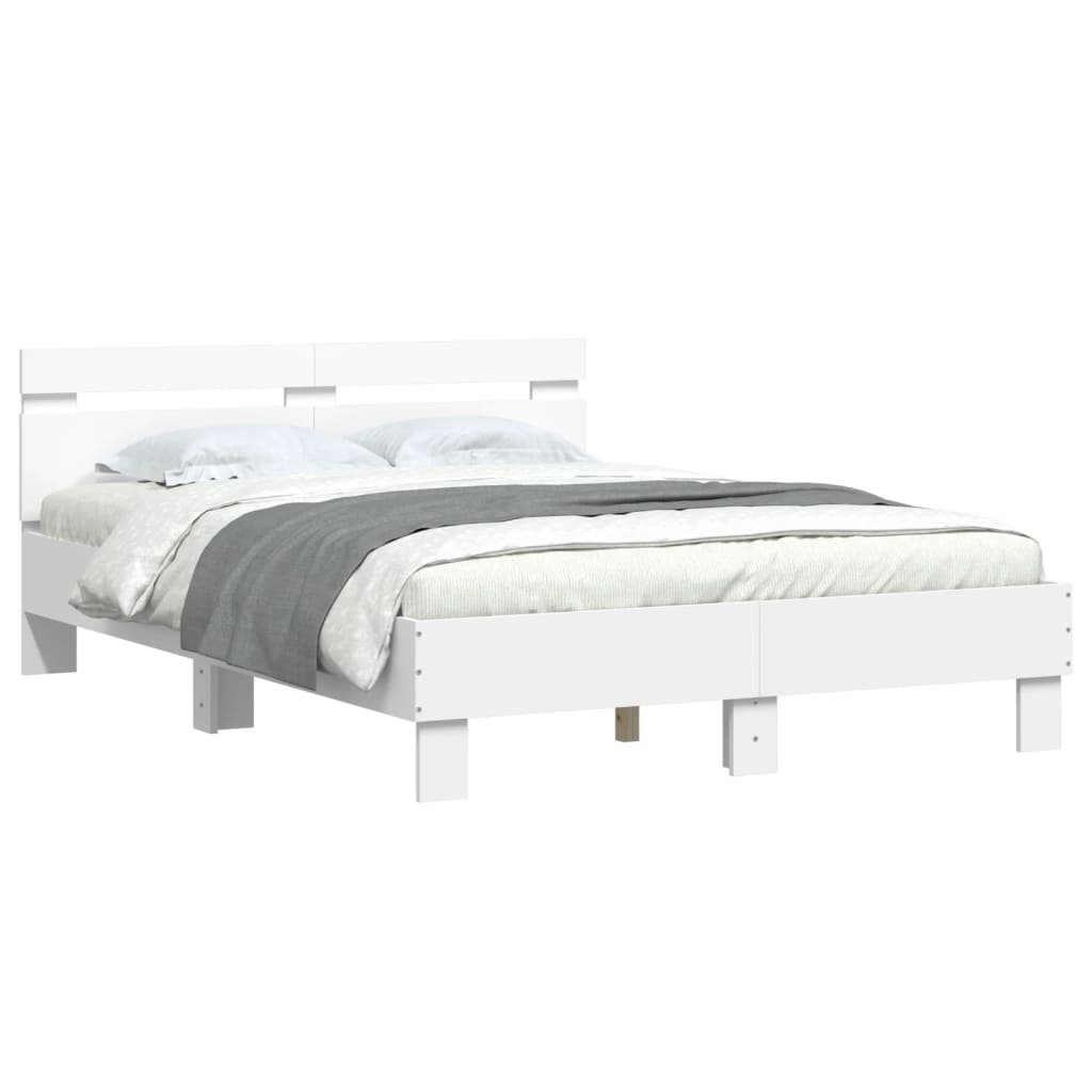 Bed Frame without Mattress White 135x190 cm Double