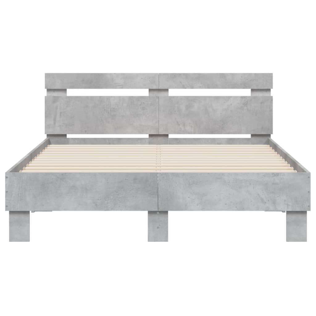 Bed Frame without Mattress Concrete Grey 135x190 cm Double