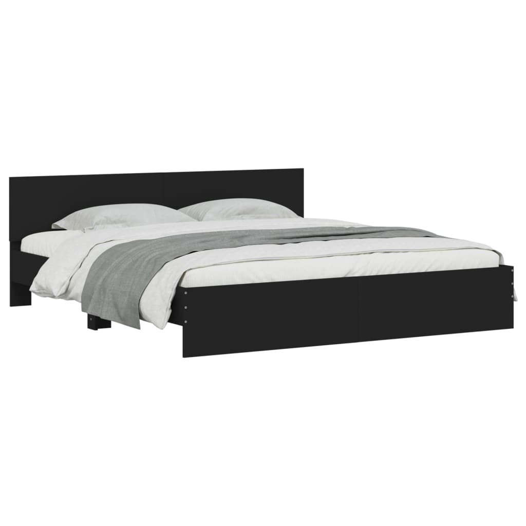 Bed Frame without Mattress Black 200x200 cm