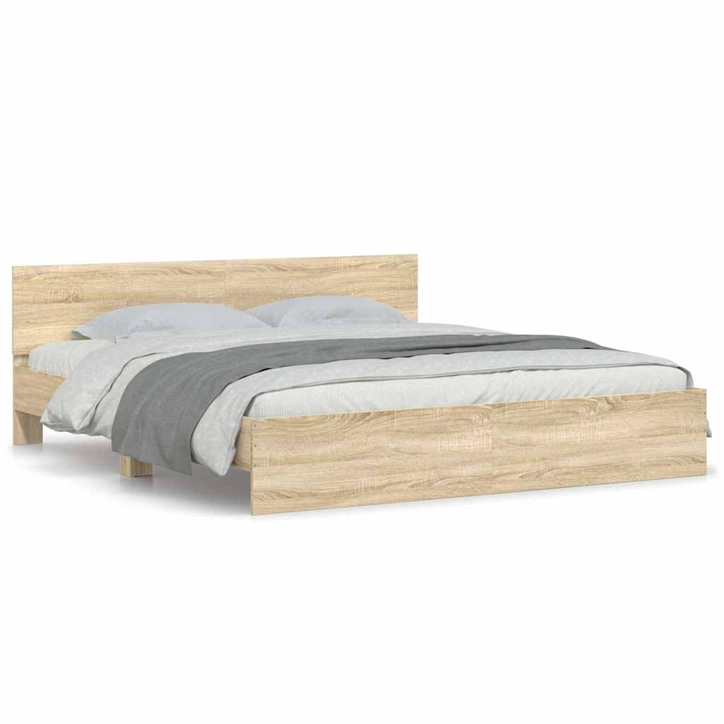 Bed Frame without Mattress Sonoma Oak 200x200 cm