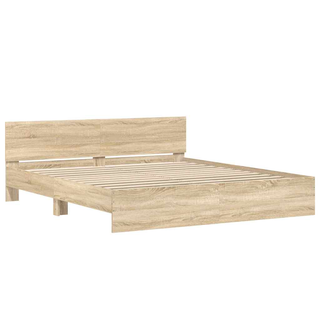 Bed Frame without Mattress Sonoma Oak 200x200 cm