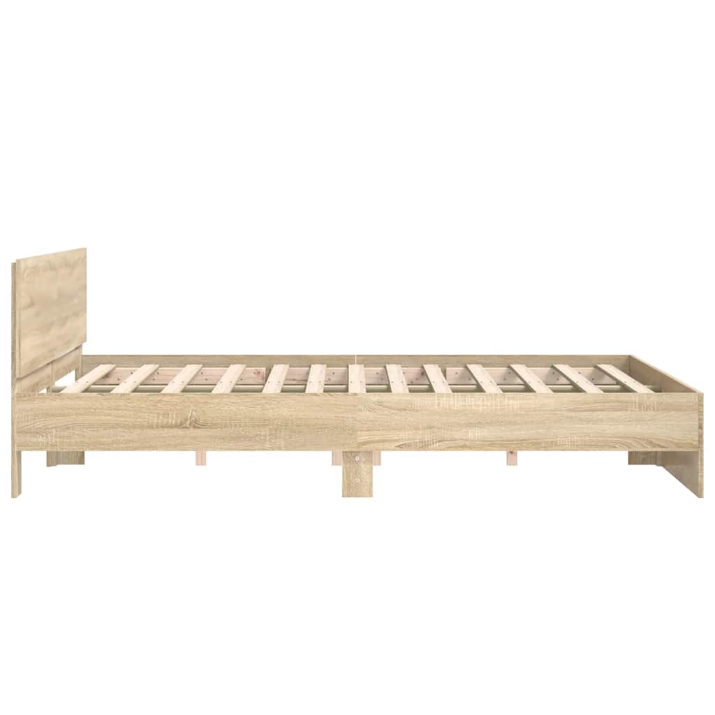 Bed Frame without Mattress Sonoma Oak 200x200 cm
