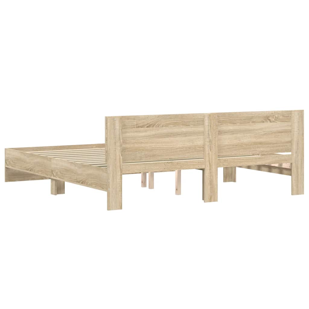 Bed Frame without Mattress Sonoma Oak 200x200 cm