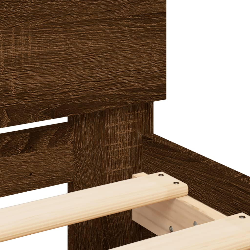 Bed Frame without Mattress Brown Oak 200x200 cm