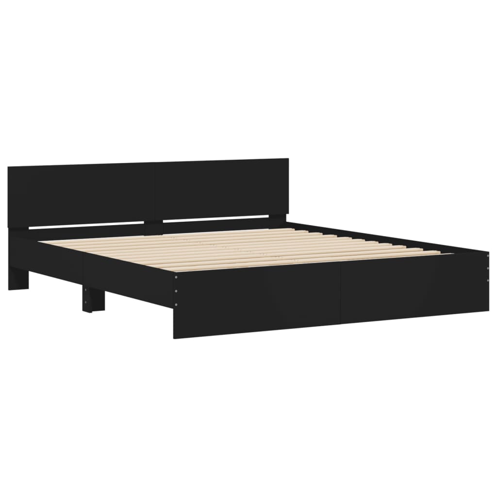 Bed Frame without Mattress Black 180x200 cm Super King