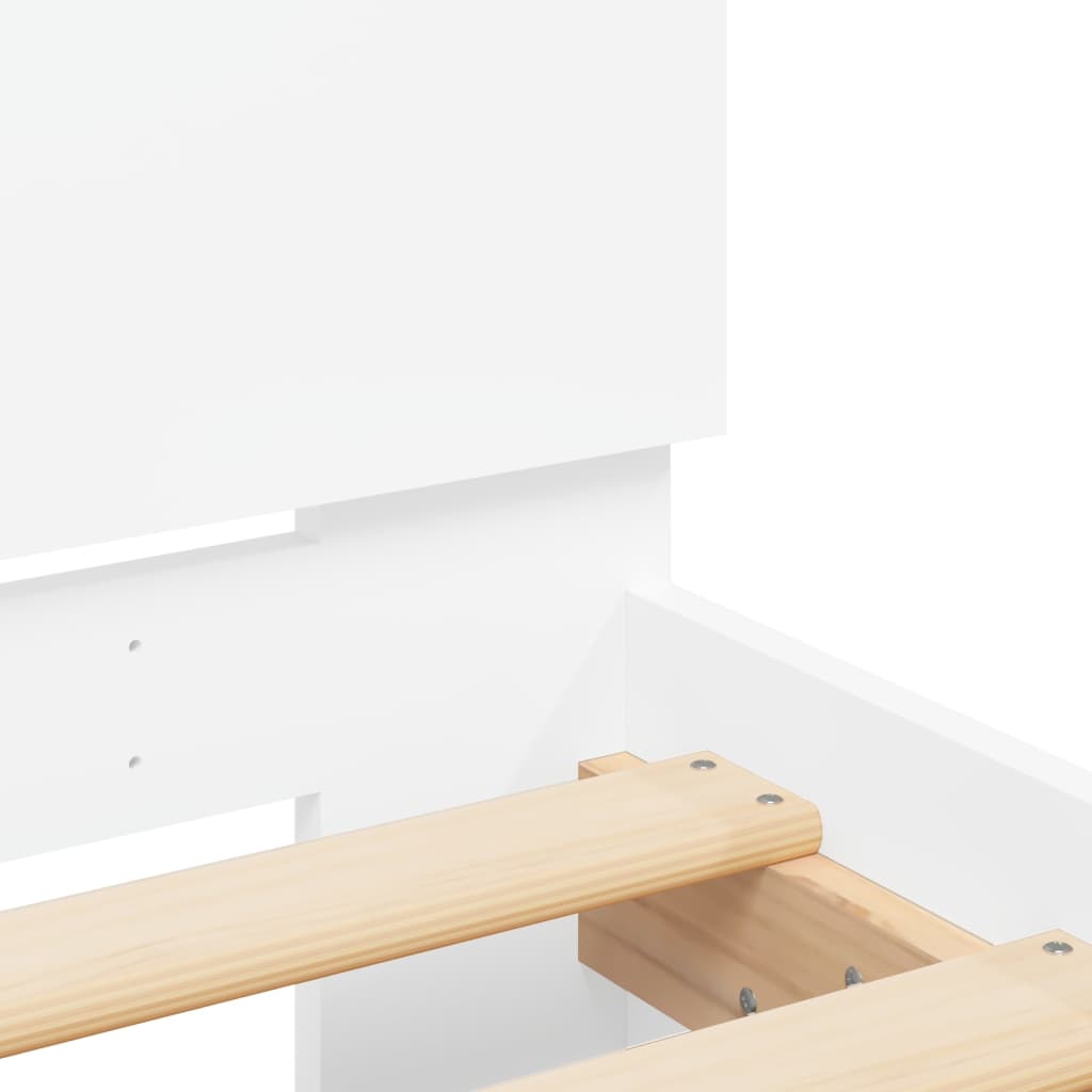 Bed Frame without Mattress White 160x200 cm