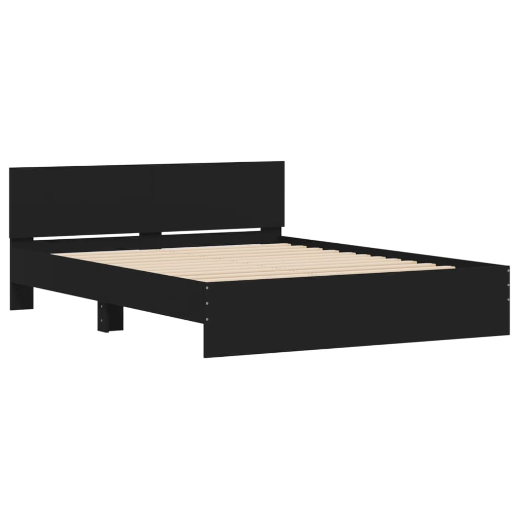 Bed Frame without Mattress Black 150x200 cm King Size
