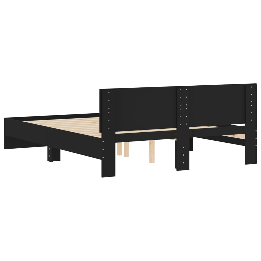 Bed Frame without Mattress Black 150x200 cm King Size