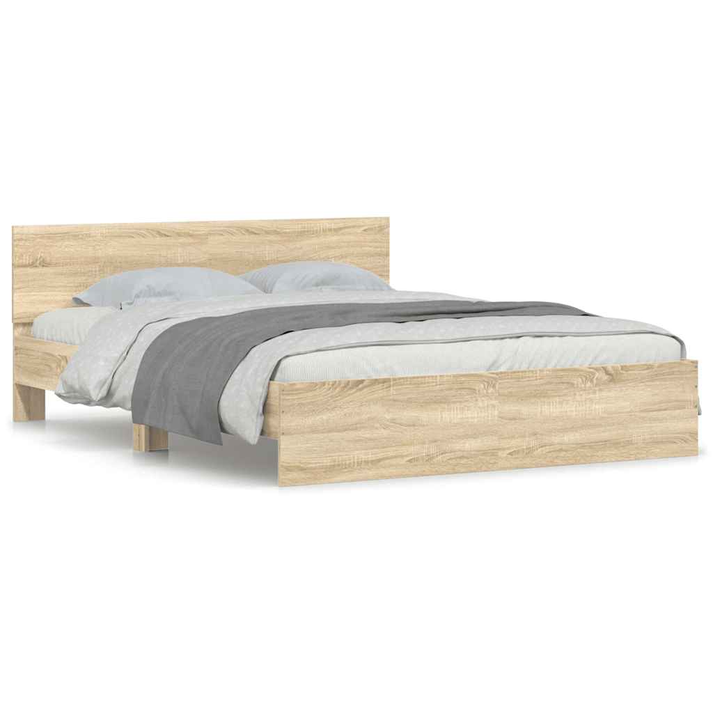 Bed Frame without Mattress Sonoma Oak 150x200 cm King Size