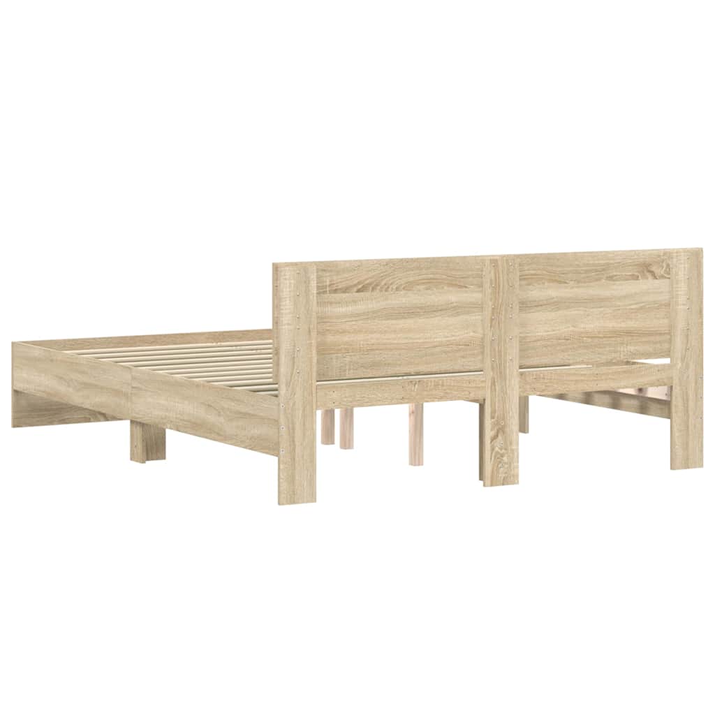 Bed Frame without Mattress Sonoma Oak 150x200 cm King Size