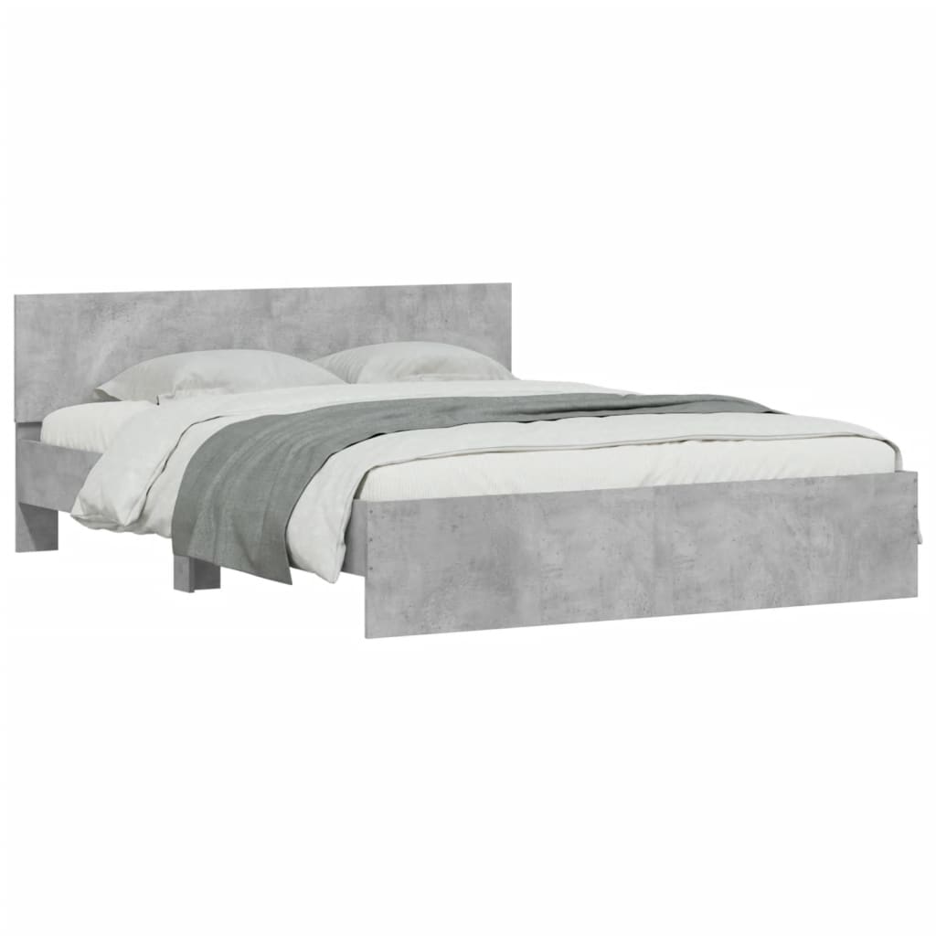 Bed Frame without Mattress Concrete Grey 150x200 cm King Size