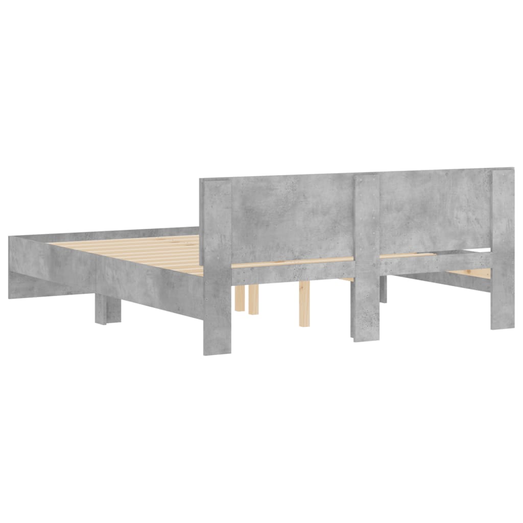 Bed Frame without Mattress Concrete Grey 150x200 cm King Size