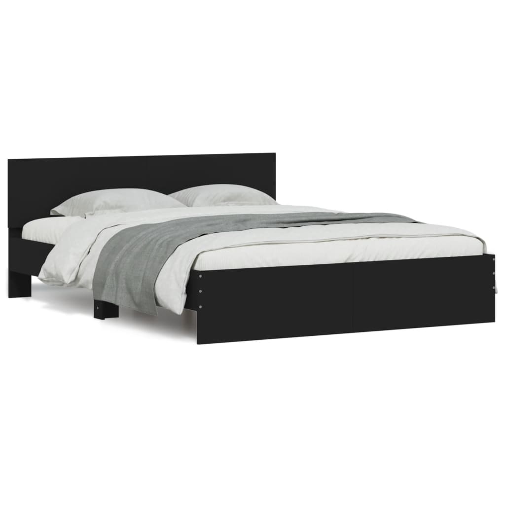 Bed Frame without Mattress Black 140x200 cm