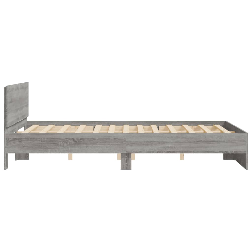 Bed Frame without Mattress Grey Sonoma 140x200 cm