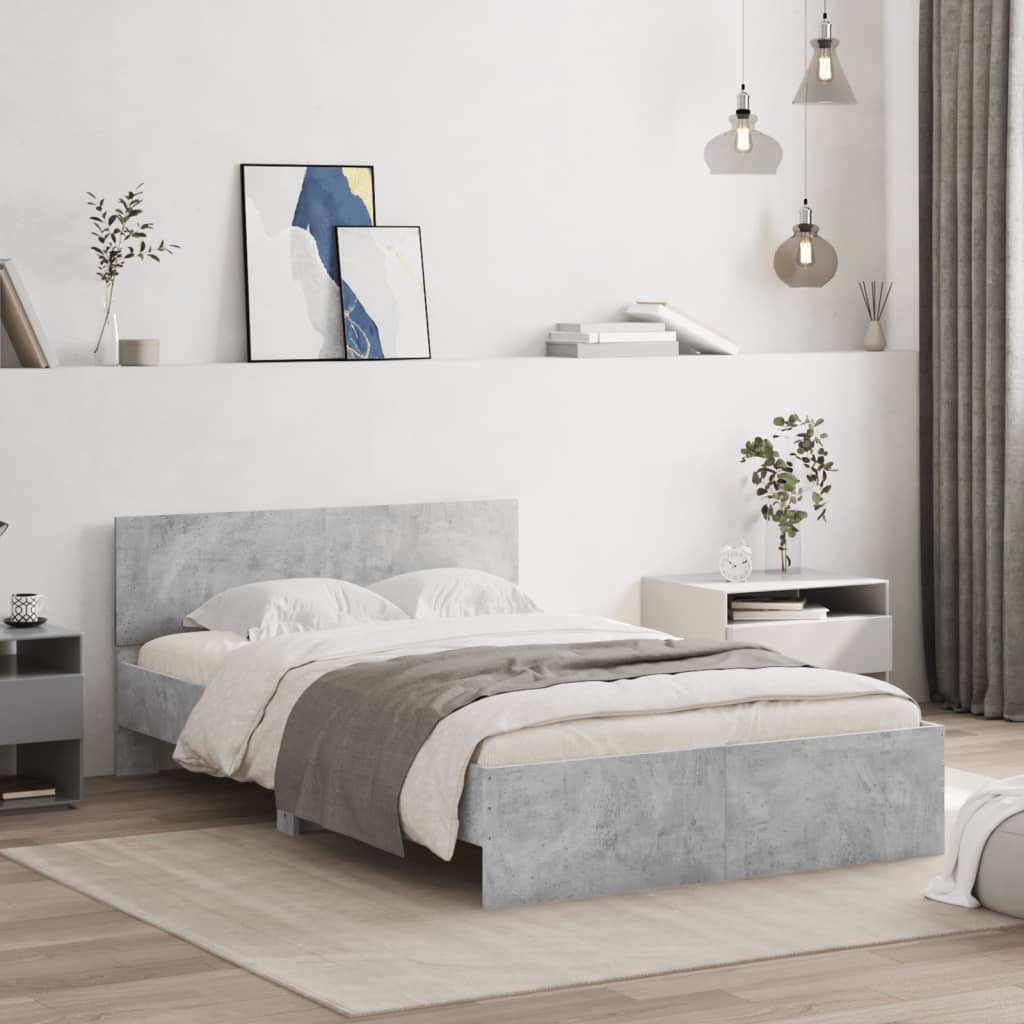 Bed Frame without Mattress Concrete Grey 120x200 cm