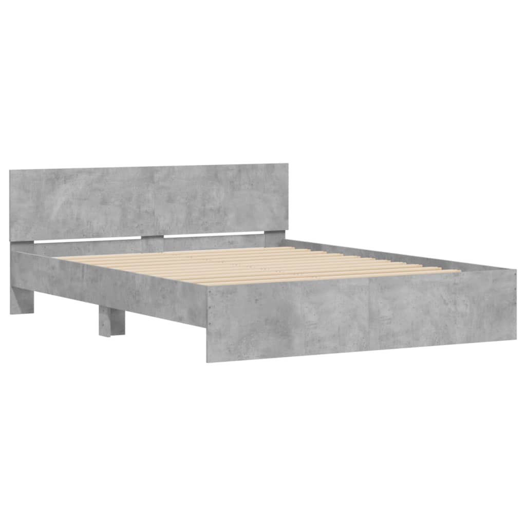 Bed Frame without Mattress Concrete Grey 140x190 cm