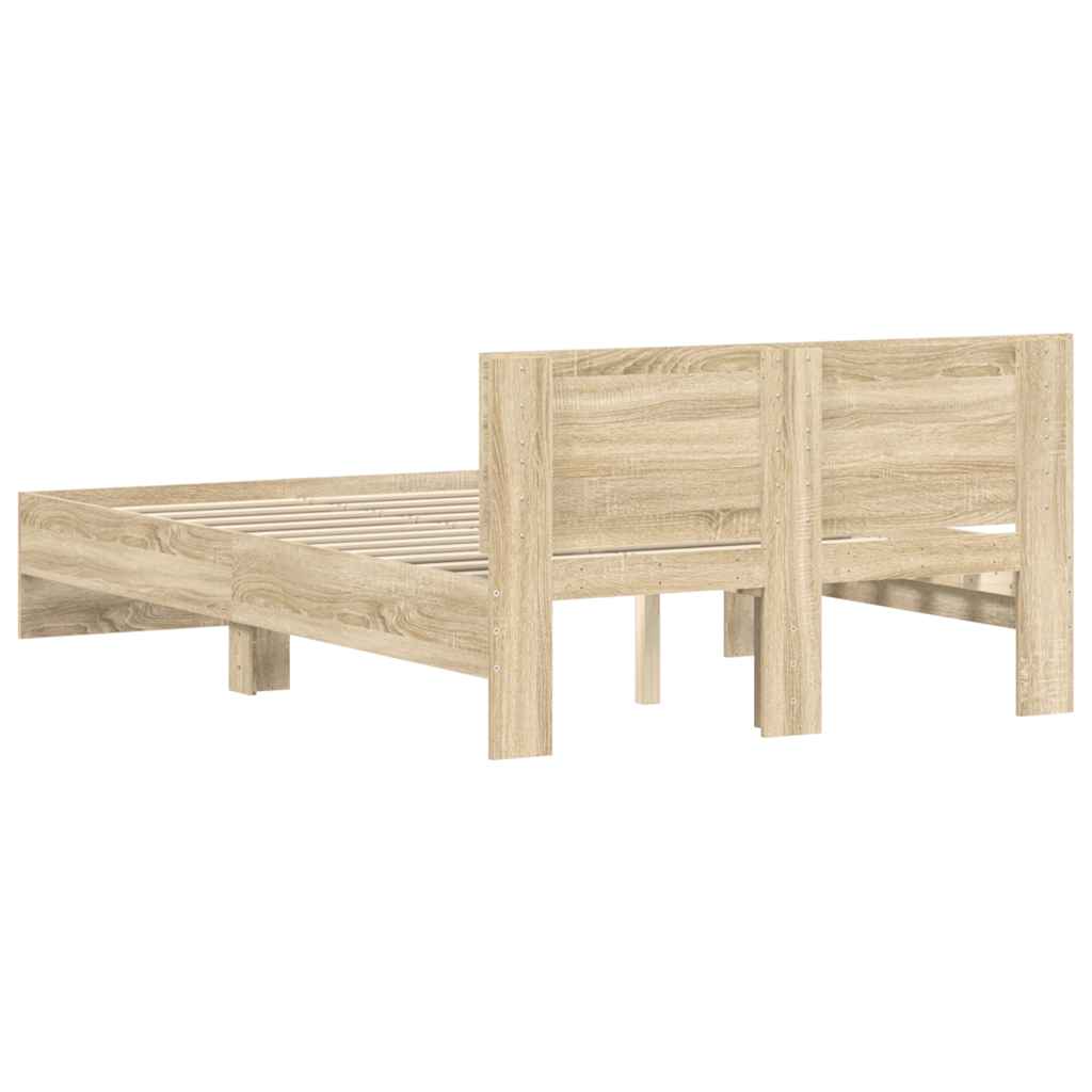 Bed Frame without Mattress Sonoma Oak 135x190 cm Double
