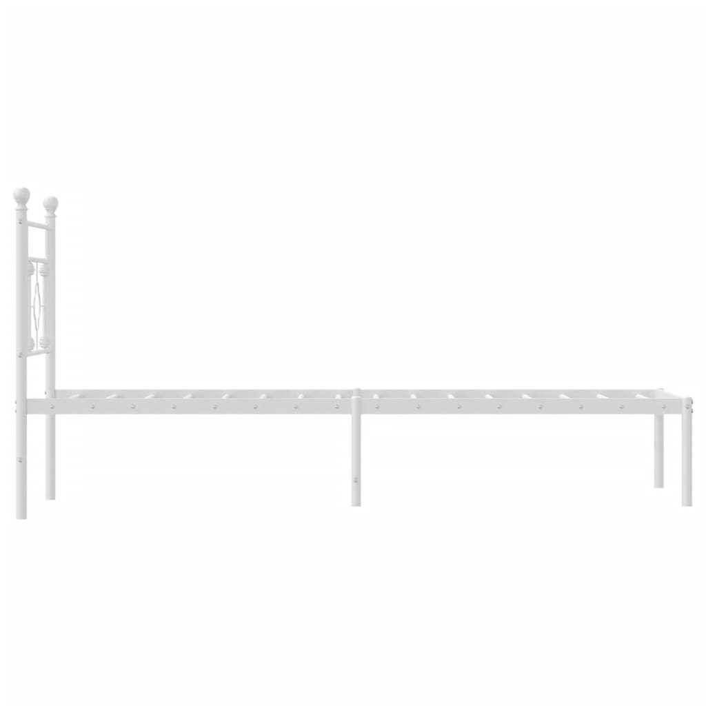 Metal Bed Frame without Mattress with Headboard White 80x200cm