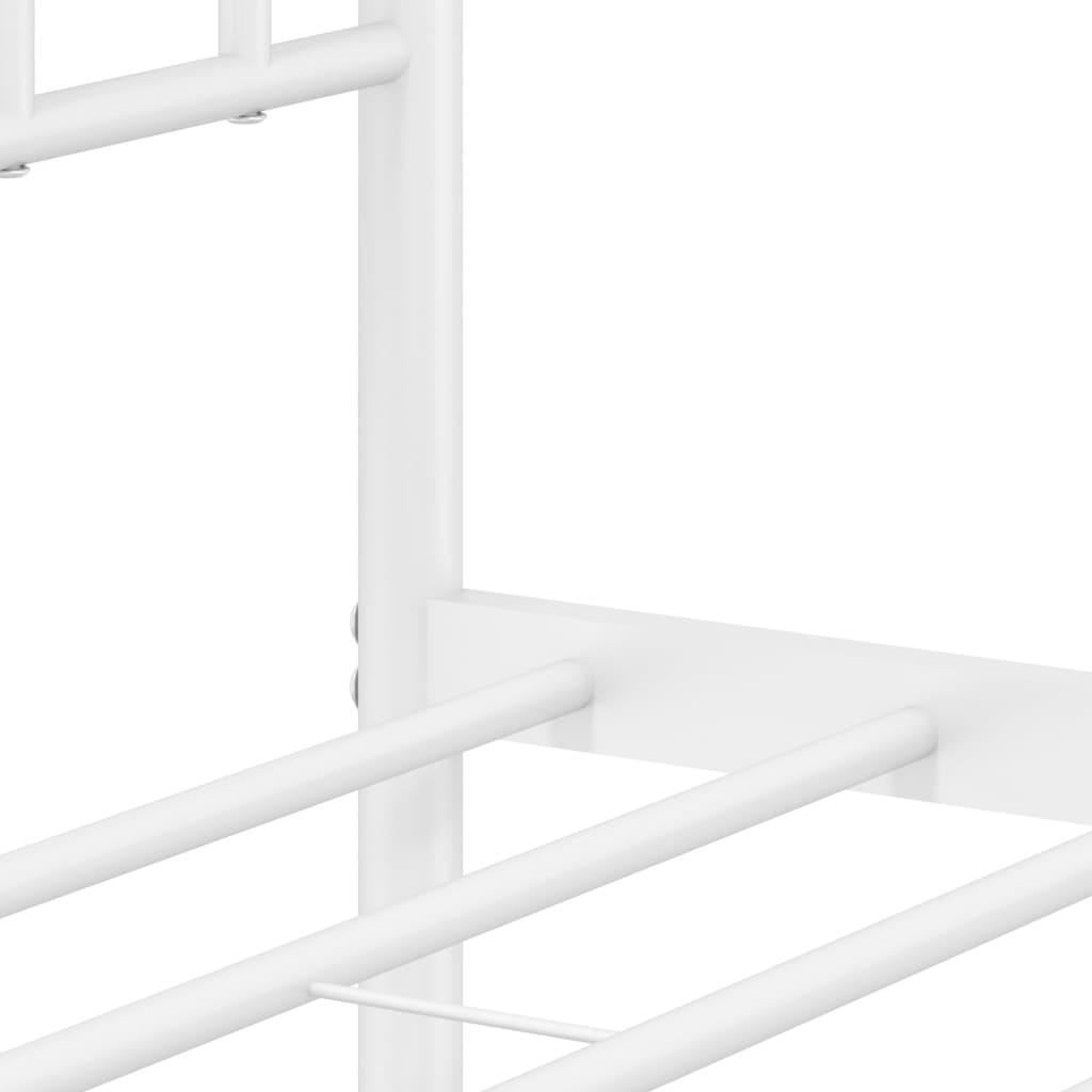 Metal Bed Frame without Mattress with Headboard White 120x200cm
