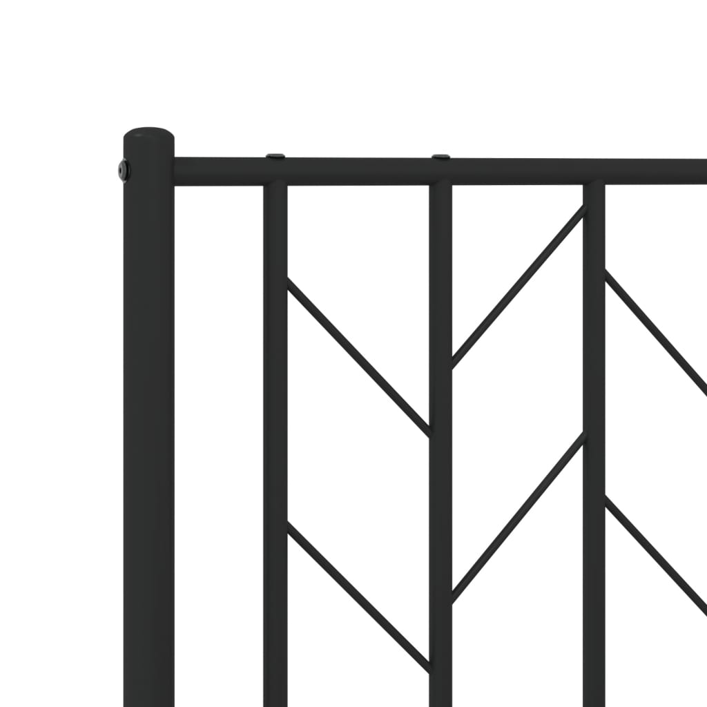 Metal Bed Frame without Mattress with Footboard Black 100x190cm