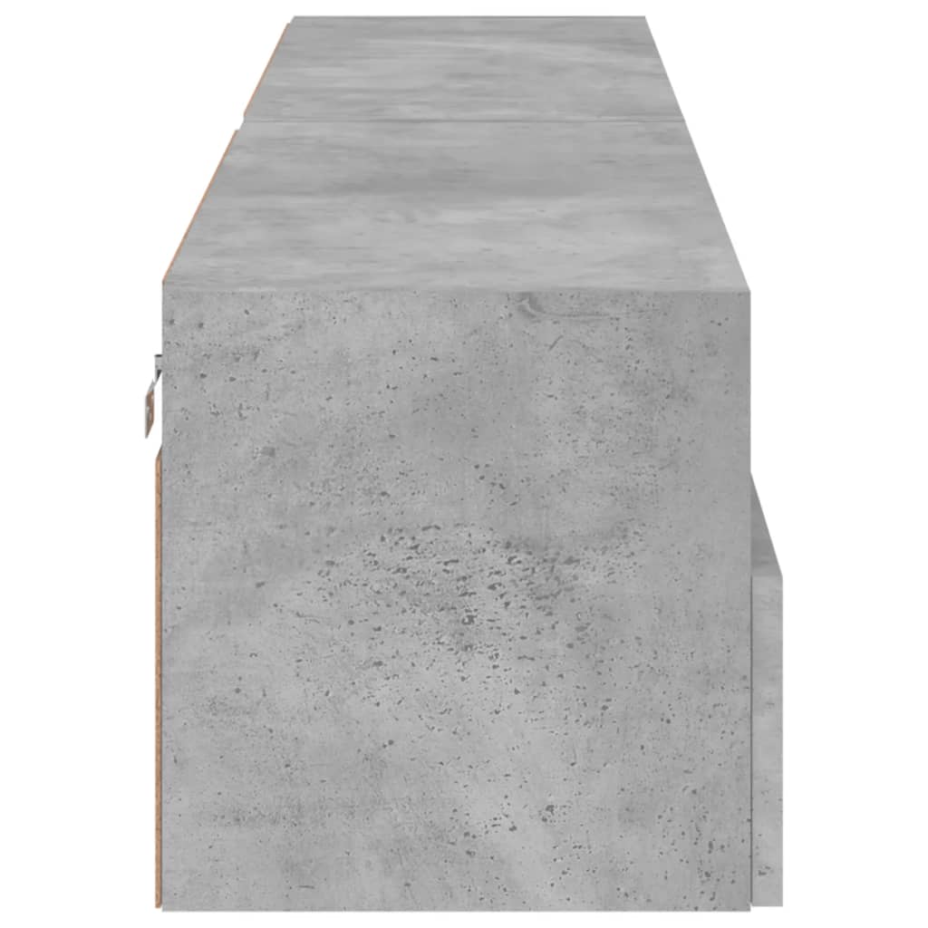 TV Wall Cabinets 2 pcs Concrete Grey 80x30x30 cm Engineered Wood