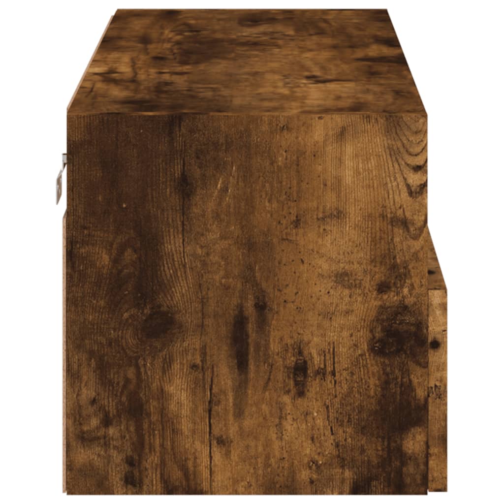 TV Wall Cabinet Smoked Oak 80x30x30 cm Engineered Wood