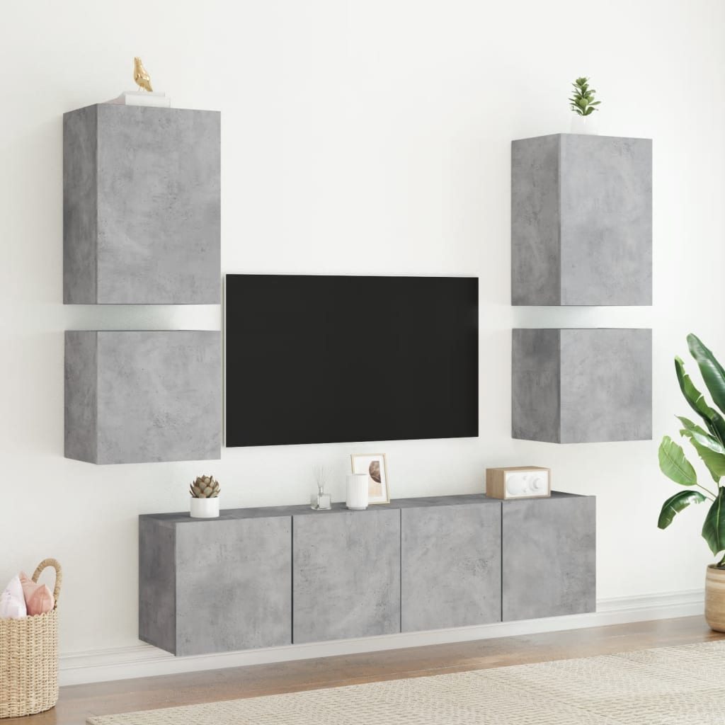 TV Wall Cabinet Concrete Grey 40.5x30x40 cm Engineered Wood