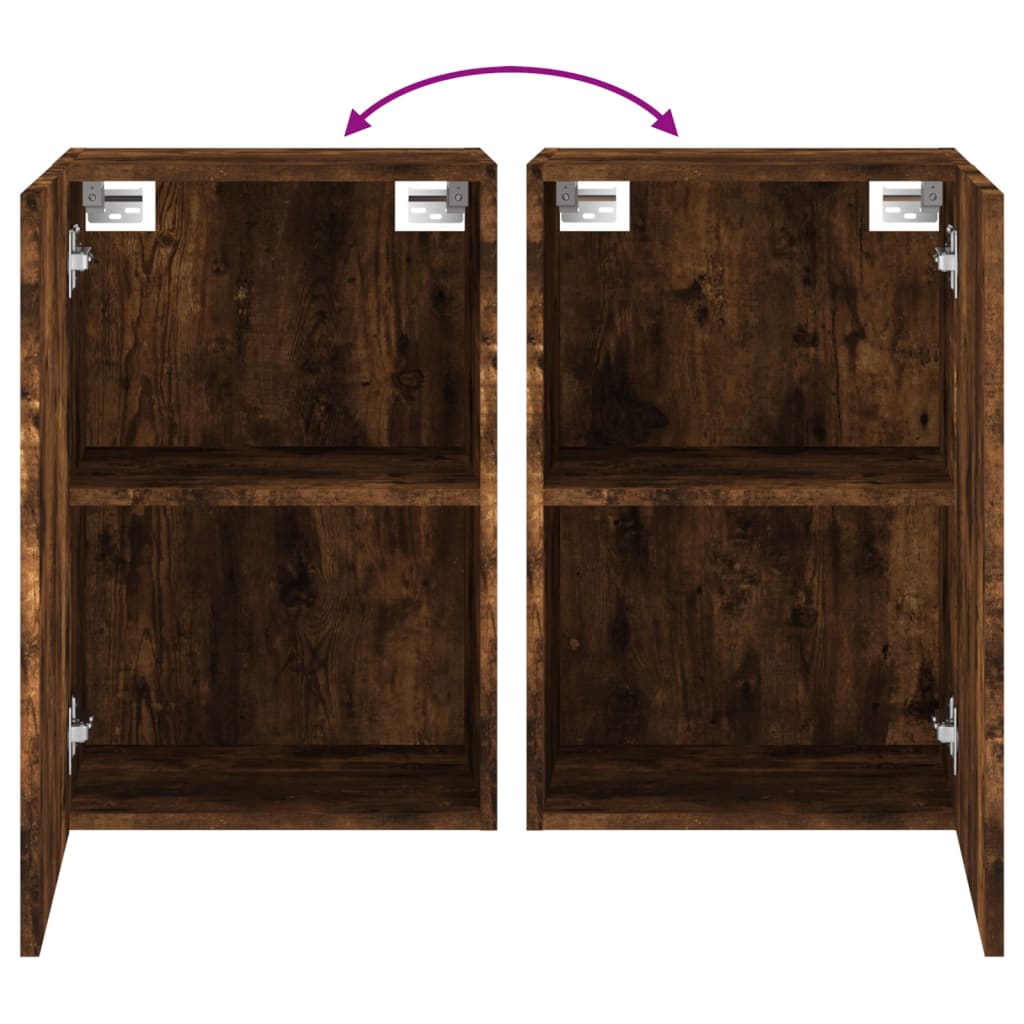 TV Wall Cabinets 2 pcs Smoked Oak 40.5x30x60 cm Engineered Wood