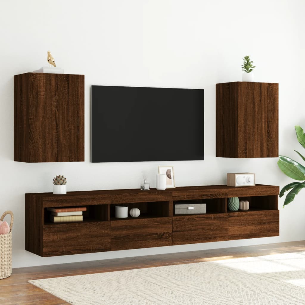 TV Wall Cabinet Brown Oak 40.5x30x60 cm Engineered Wood