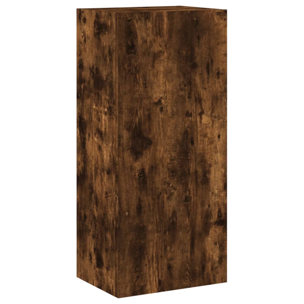 TV Wall Cabinet Smoked Oak 40.5x30x90 cm Engineered Wood