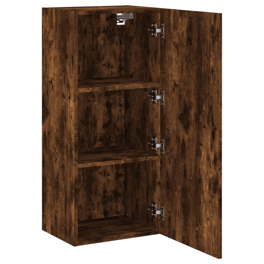 TV Wall Cabinet Smoked Oak 40.5x30x90 cm Engineered Wood