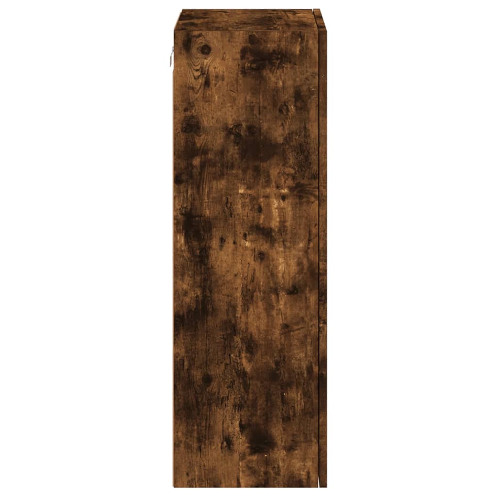 TV Wall Cabinet Smoked Oak 40.5x30x90 cm Engineered Wood