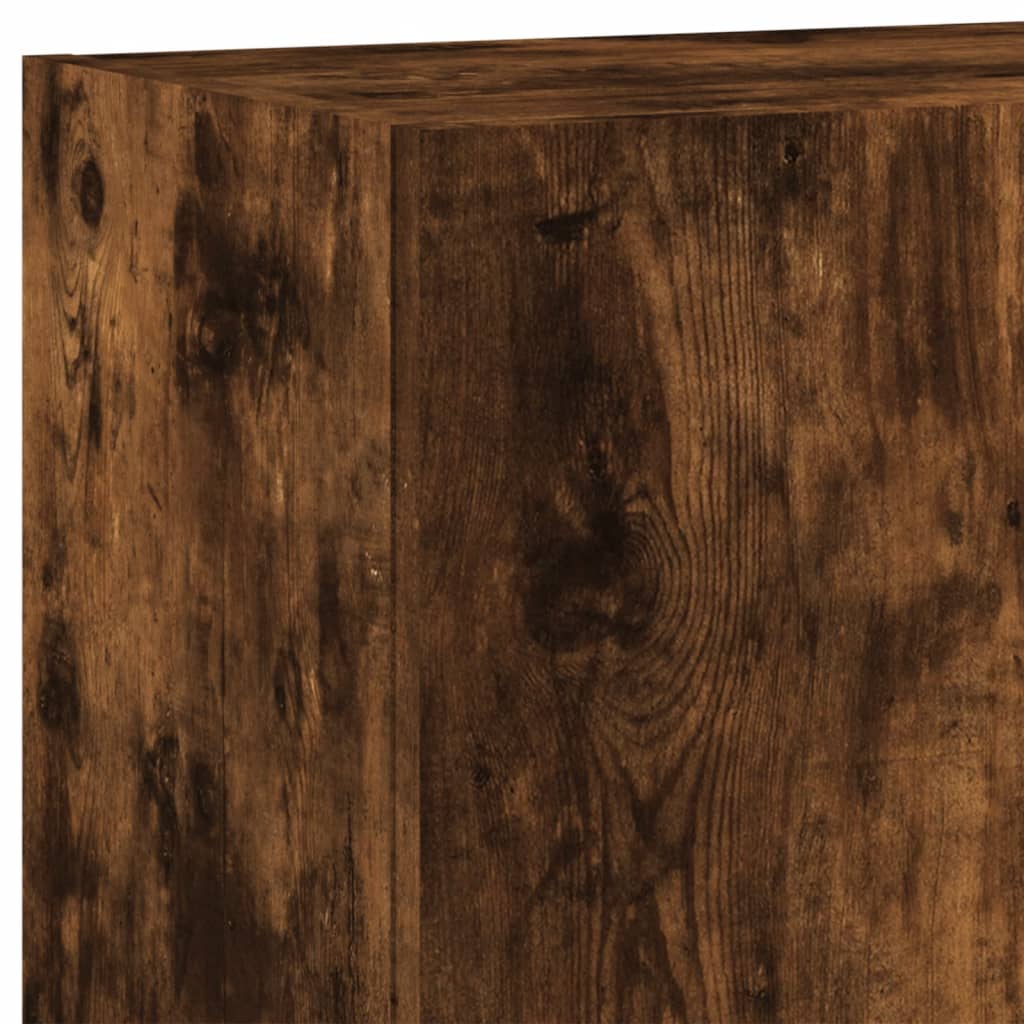 TV Wall Cabinet Smoked Oak 40.5x30x90 cm Engineered Wood