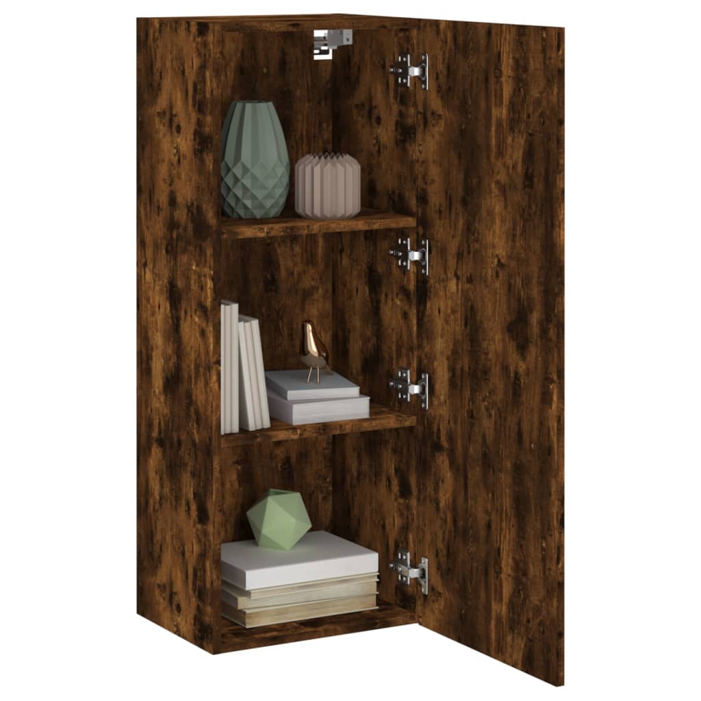 TV Wall Cabinet Smoked Oak 40.5x30x102 cm Engineered Wood