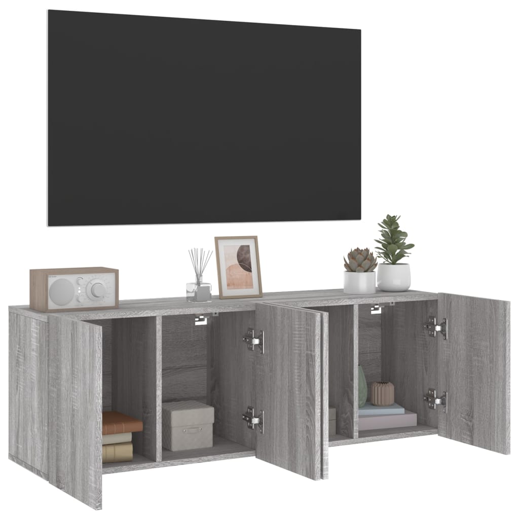 TV Cabinets Wall-mounted 2 pcs Grey Sonoma 60x30x41 cm