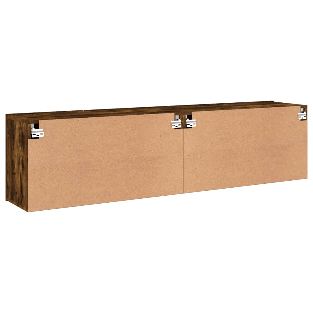 TV Cabinets Wall-mounted 2 pcs Smoked Oak 80x30x41 cm