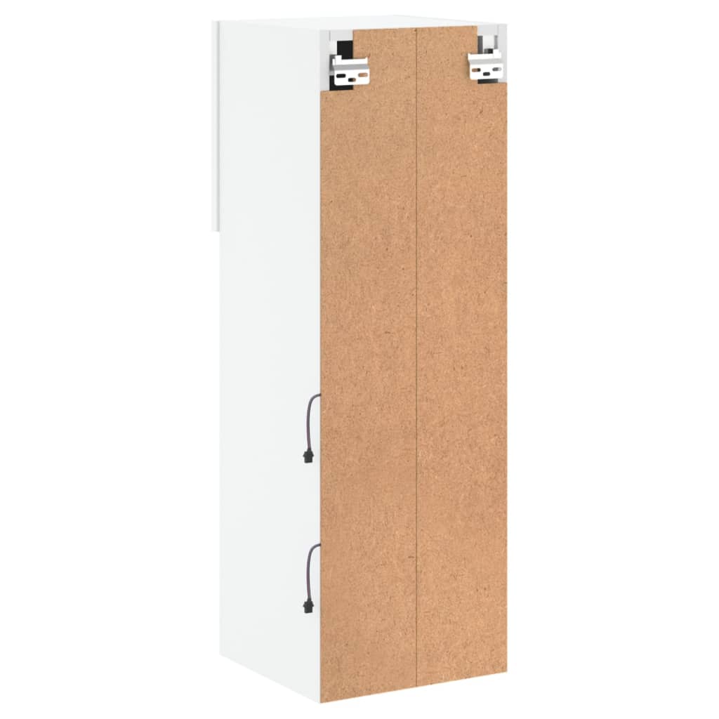 TV Cabinet with LED Lights White 30.5x30x90 cm