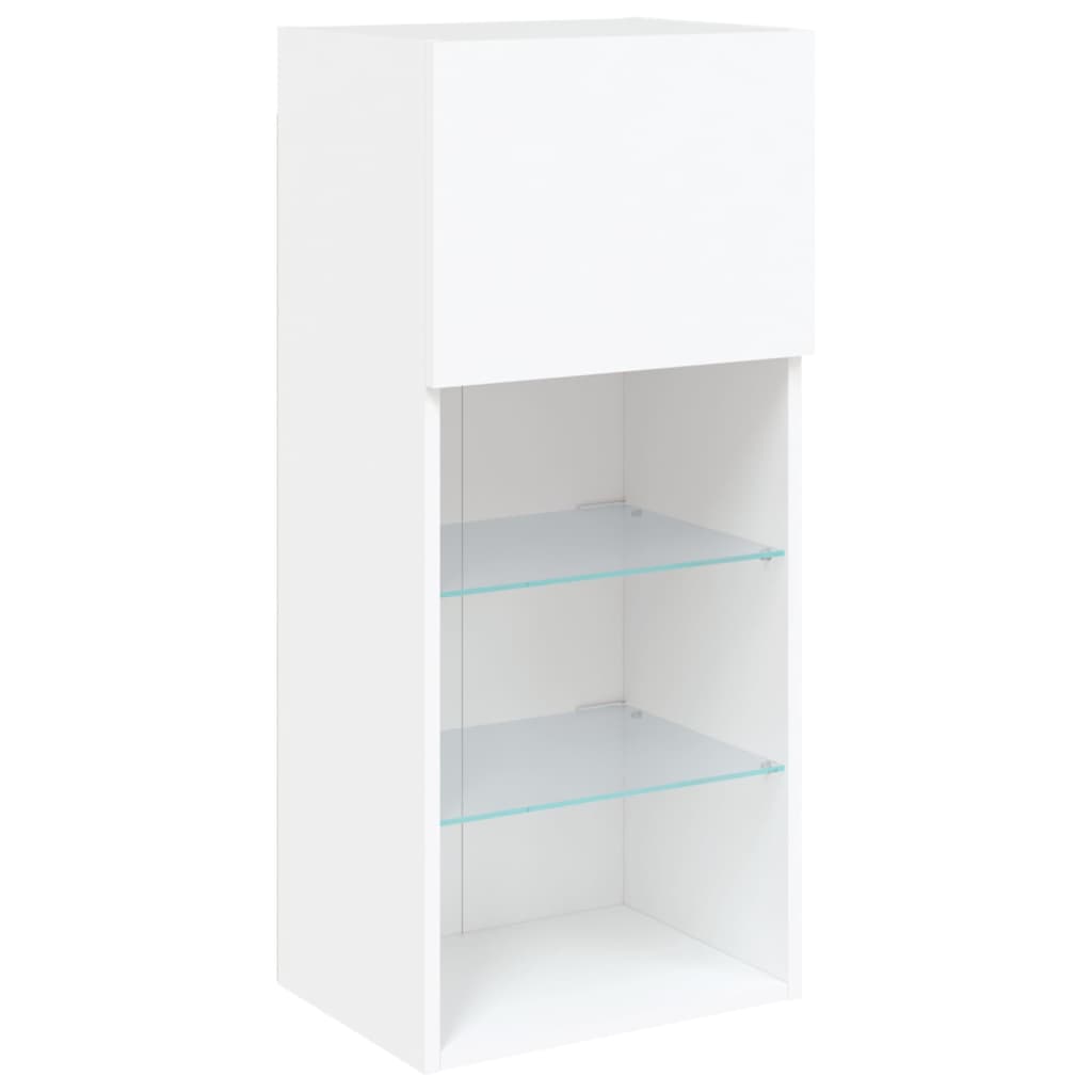 TV Cabinet with LED Lights White 40.5x30x90 cm